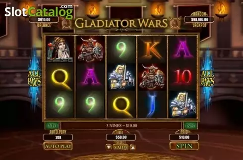 Οθόνη3. Gladiator Wars Κουλοχέρης