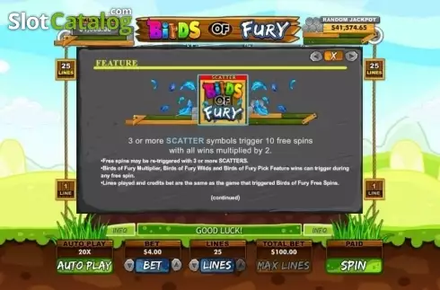 Οθόνη6. Birds of Fury Κουλοχέρης