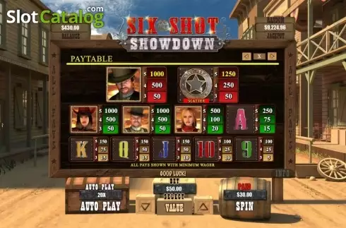 Οθόνη4. Six Shot Showdown Κουλοχέρης