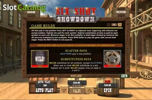 Οθόνη5. Six Shot Showdown Κουλοχέρης