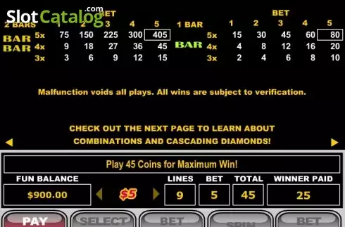 Οθόνη5. Super Diamond Mine Κουλοχέρης