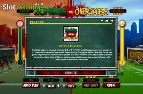 Οθόνη6. Zombies vs Cheerleaders Κουλοχέρης 