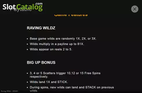 Οθόνη5. Raving Wildz Κουλοχέρης