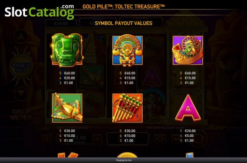 Οθόνη9. Gold Pile Toltec Treasure Κουλοχέρης 