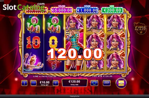 Οθόνη4. Mega Fire Blaze Big Circus Κουλοχέρης 