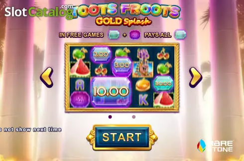 Οθόνη2. Gold Splash: Toots Froots Κουλοχέρης