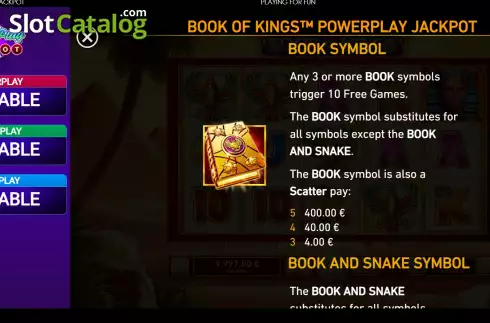 Οθόνη5. Book of Kings: Power Play Κουλοχέρης 