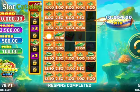 Οθόνη3. Mega Fire Blaze: Lucky Bass Κουλοχέρης