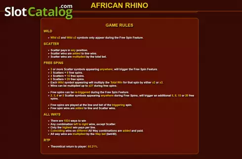 Οθόνη7. African Rhino Κουλοχέρης