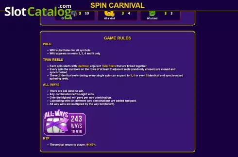 Οθόνη7. Spin Carnival Κουλοχέρης