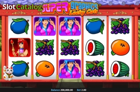 Οθόνη2. Super Graphics Lucky Cats Κουλοχέρης