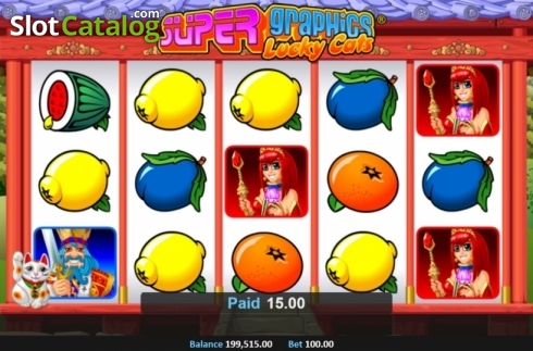 Οθόνη3. Super Graphics Lucky Cats Κουλοχέρης