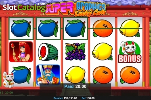 Οθόνη4. Super Graphics Lucky Cats Κουλοχέρης