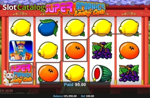 Οθόνη5. Super Graphics Lucky Cats Κουλοχέρης