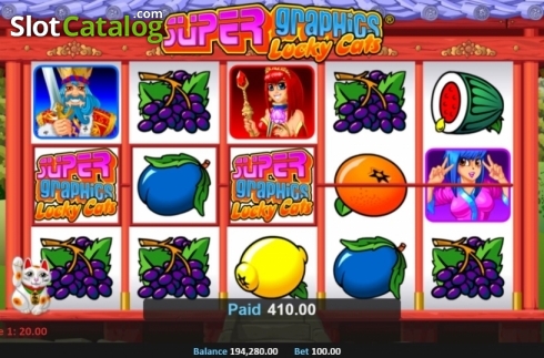 Οθόνη6. Super Graphics Lucky Cats Κουλοχέρης
