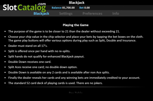 Οθόνη5. Blackjack 5 Hands Κουλοχέρης