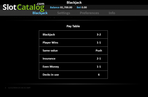 Οθόνη6. Blackjack 5 Hands Κουλοχέρης