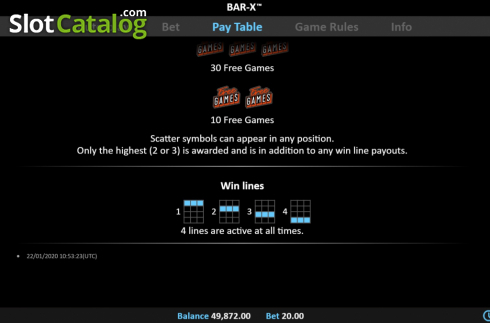 Οθόνη9. Bar-X Pull Tab Κουλοχέρης