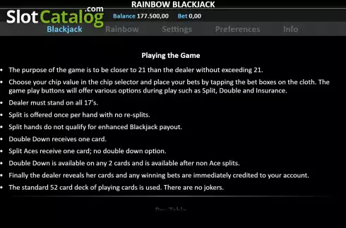 Οθόνη8. Rainbow Blackjack Κουλοχέρης