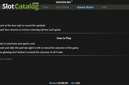 Πίνακας πληρωμών 2. Golden Koi Pull Tab Κουλοχέρης