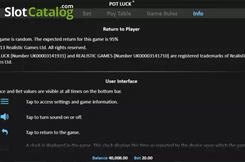 Πίνακας πληρωμών 3. Pot Luck Pull Tab Κουλοχέρης