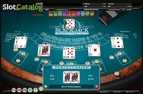 Οθόνη3. Blackjack Perfect Pairs / 21+3 Κουλοχέρης