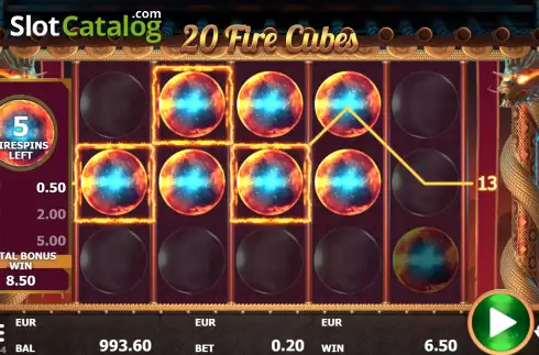 Οθόνη8. 20 Fire Cubes Κουλοχέρης