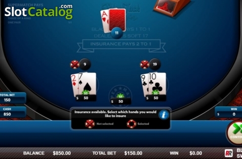 Οθόνη2. Blackjack Switch (Red Rake) Κουλοχέρης