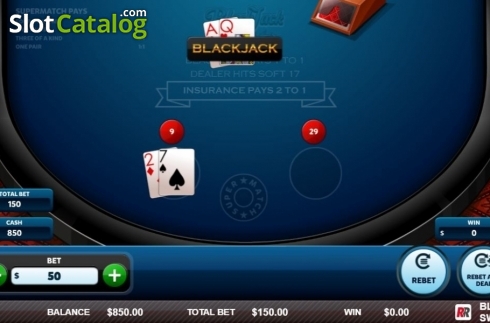 Οθόνη3. Blackjack Switch (Red Rake) Κουλοχέρης