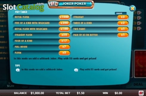 Οθόνη2. Joker Poker (Red Rake) Κουλοχέρης