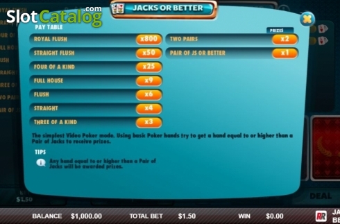 Οθόνη2. Jacks or Better (Red Rake) Κουλοχέρης