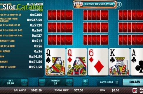 Οθόνη3. Bonus Deuces Wild (Red Rake) Κουλοχέρης