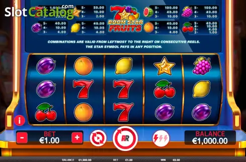 Οθόνη2. Boom Star Fruits Κουλοχέρης 