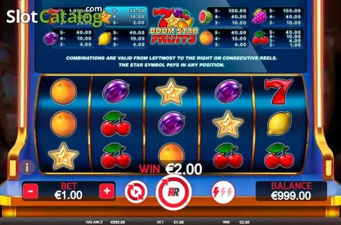 Οθόνη3. Boom Star Fruits Κουλοχέρης 
