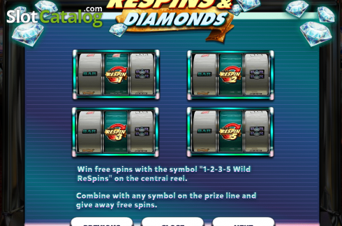 Οθόνη6. Respins & Diamonds Κουλοχέρης 