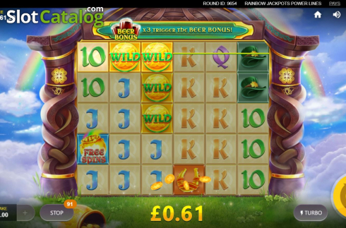 Οθόνη3. Rainbow Jackpots Power Lines Κουλοχέρης