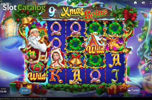 Οθόνη8. Santa Spins (Red Tiger) Κουλοχέρης