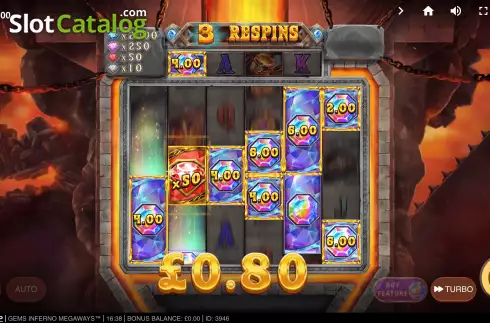 Οθόνη7. Gems Inferno Megaways Κουλοχέρης 