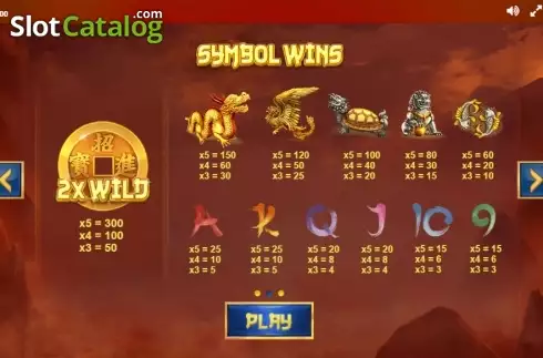 Πίνακας πληρωμών 2. Chinese Treasures Κουλοχέρης