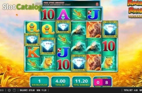 Οθόνη5. Raging Rhino Megaways Κουλοχέρης