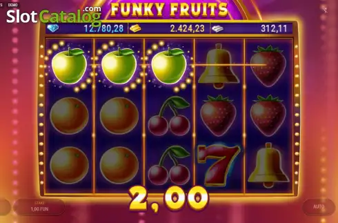 Οθόνη3. Funky Fruits (Redstone) Κουλοχέρης