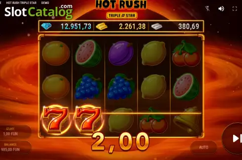 Οθόνη3. Hot Rush Triple Star Κουλοχέρης