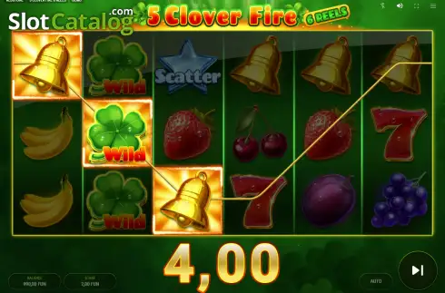 Οθόνη3. 5 Clover Fire 6 Reels Κουλοχέρης 