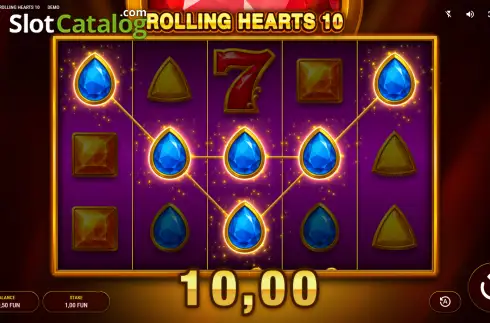 Οθόνη3. Rolling Hearts 10 Κουλοχέρης
