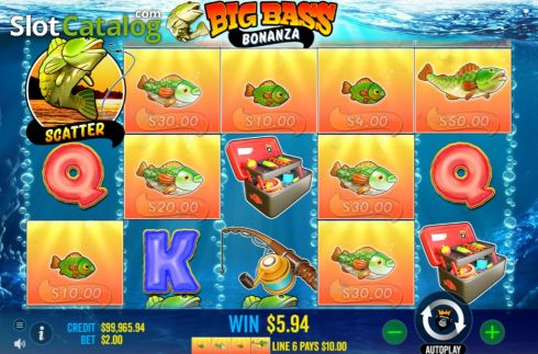 Οθόνη5. Big Bass Bonanza Κουλοχέρης