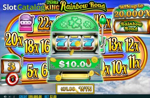 Οθόνη7. Emerald King Rainbow Road Κουλοχέρης