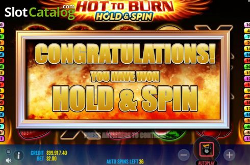 Οθόνη7. Hot To Burn Hold And Spin Κουλοχέρης