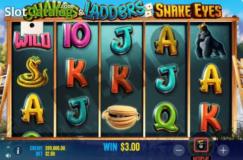 Οθόνη4. Snakes and Ladders Snake Eyes Κουλοχέρης 