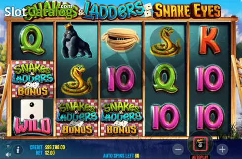 Οθόνη5. Snakes and Ladders Snake Eyes Κουλοχέρης 