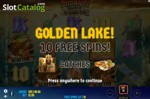 Οθόνη4. Big Bass Secrets of the Golden Lake Κουλοχέρης